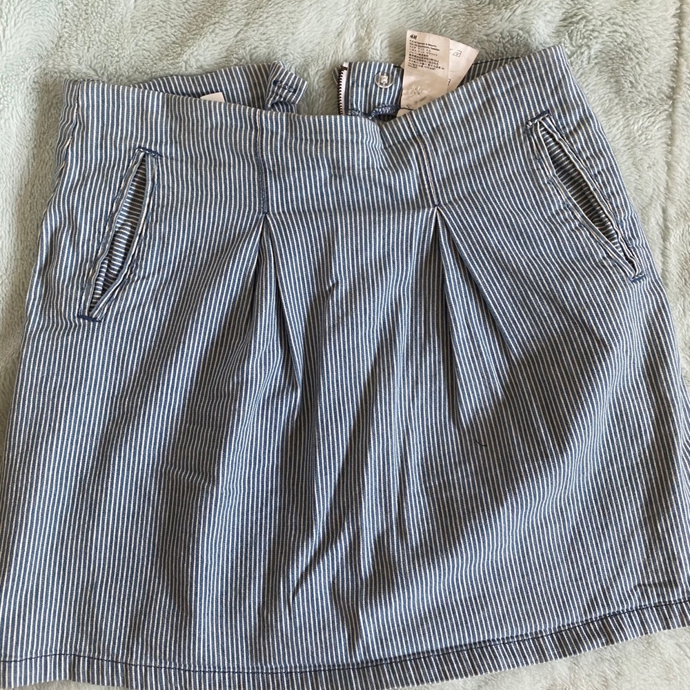 H&M striped denim skirt